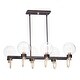 preview thumbnail 3 of 1, Bauhaus 6-Light Linear Chandelier - bronze / satin brass