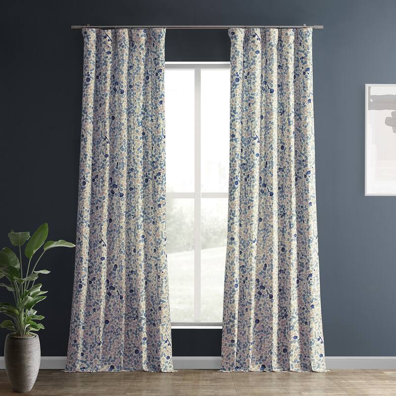 Exclusive Fabrics Textured Cotton Printed Curtains for Bedroom and Living room (1 Panel)