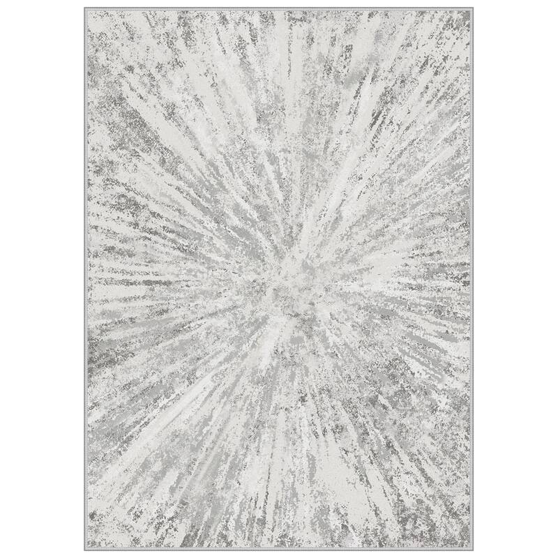Mcow Abstract Modern Microfiber Low-Pile Washable Area Rug