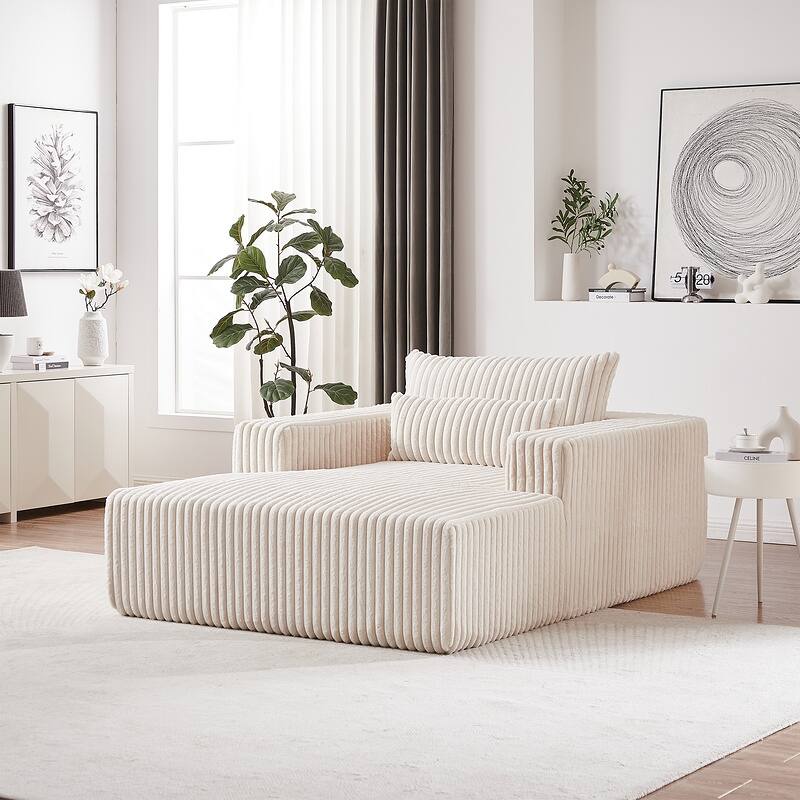 75 Inch Corduroy Sponge Sofa Lounge Chair