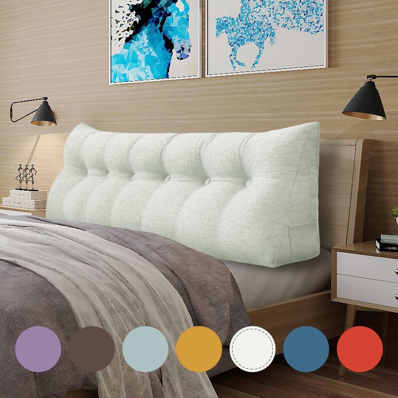 WOWMAX Bed Rest Reading Wedge Headboard Backrest Tufted Pillow