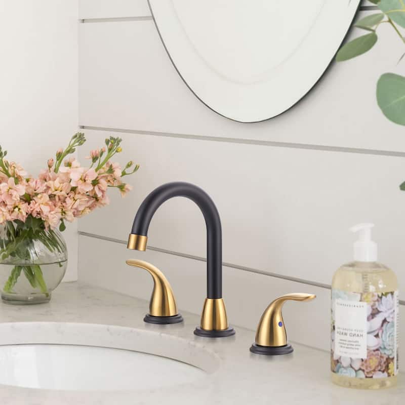 WOWOW 8 in. Widespread Double Handle Bathroom Faucet