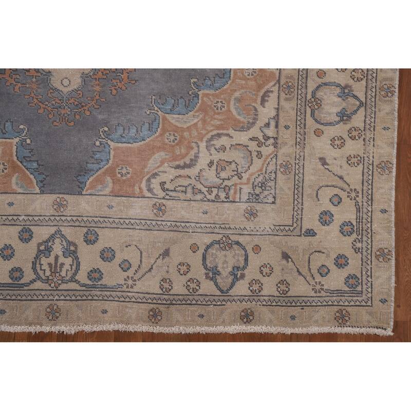 Over-Dyed Tabriz Persian Antique Area Rug Handmade Wool Carpet - 6'7" x 9'6"