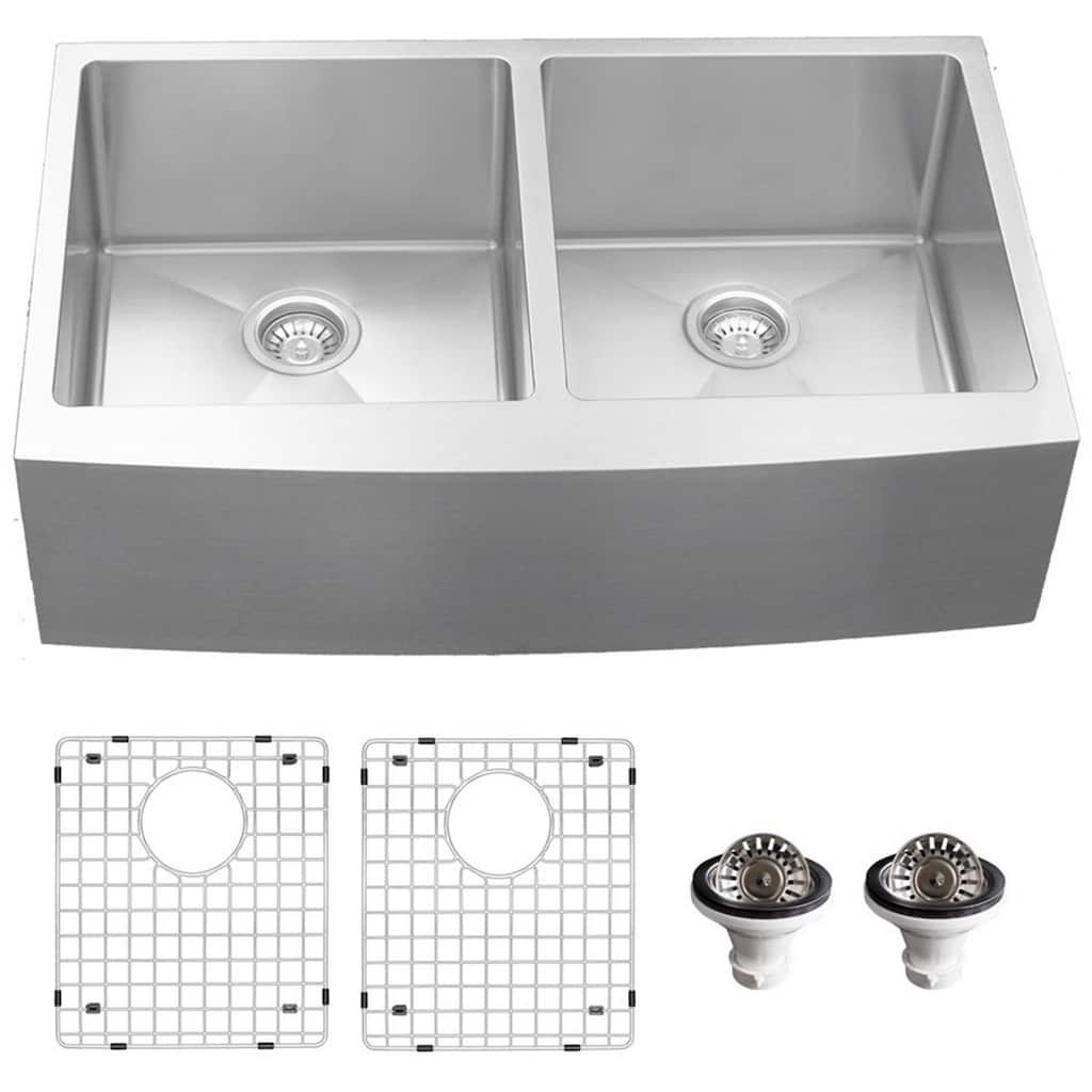 Karran USA EL-88-PK1 Elite 36" Farmhouse Double Basin Stainless Steel