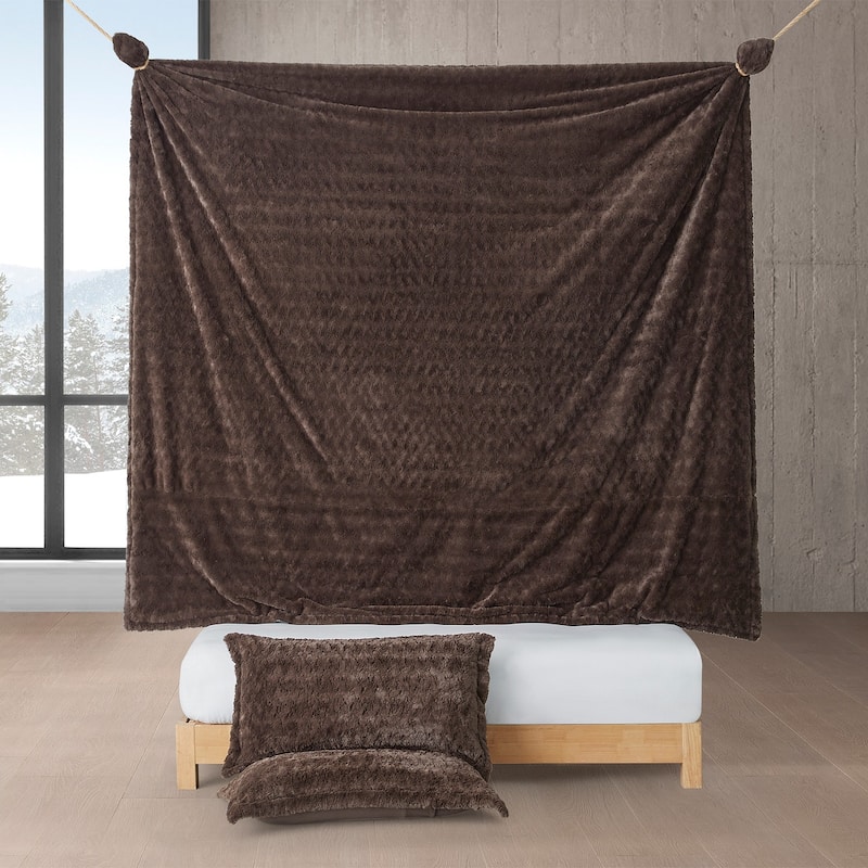 Fluffy Buffalo - Coma Inducer® Oversized Comforter Set - Earthtone Brown
