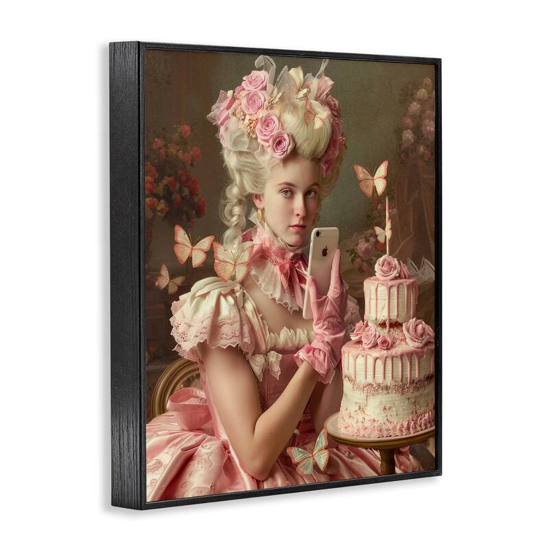Stupell Vintage Lady with Cellphone Framed Giclee Art Design By Michael McKinney