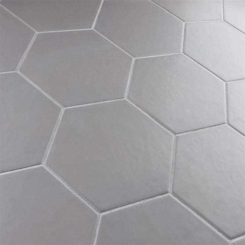 Merola Tile Hexatile Matte Gris 7" x 8" Porcelain Floor and Wall Tile