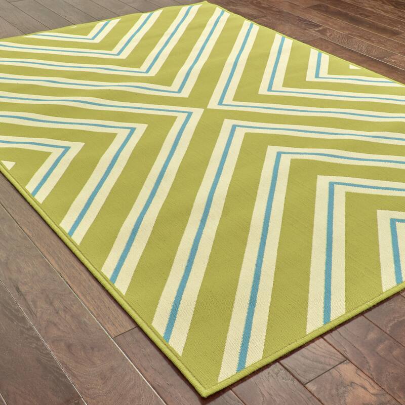 Vista Home Rio Mar Diagonal Stipe Indoor/ Outdoor Area Rug