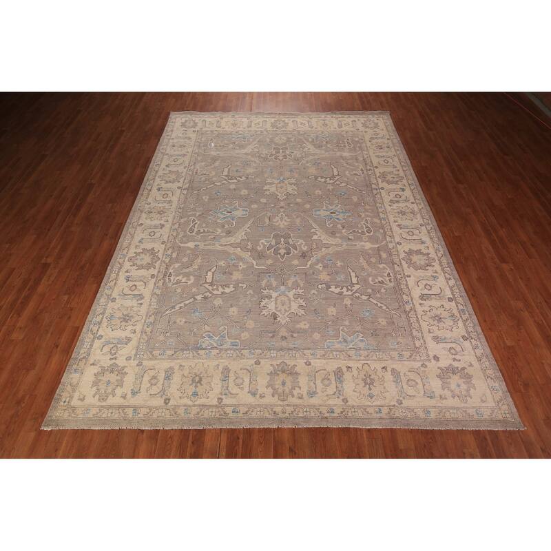 Oushak Turkish Area Rug Vegetable Dye Handmade Wool Carpet - 8'8" x 11'8"
