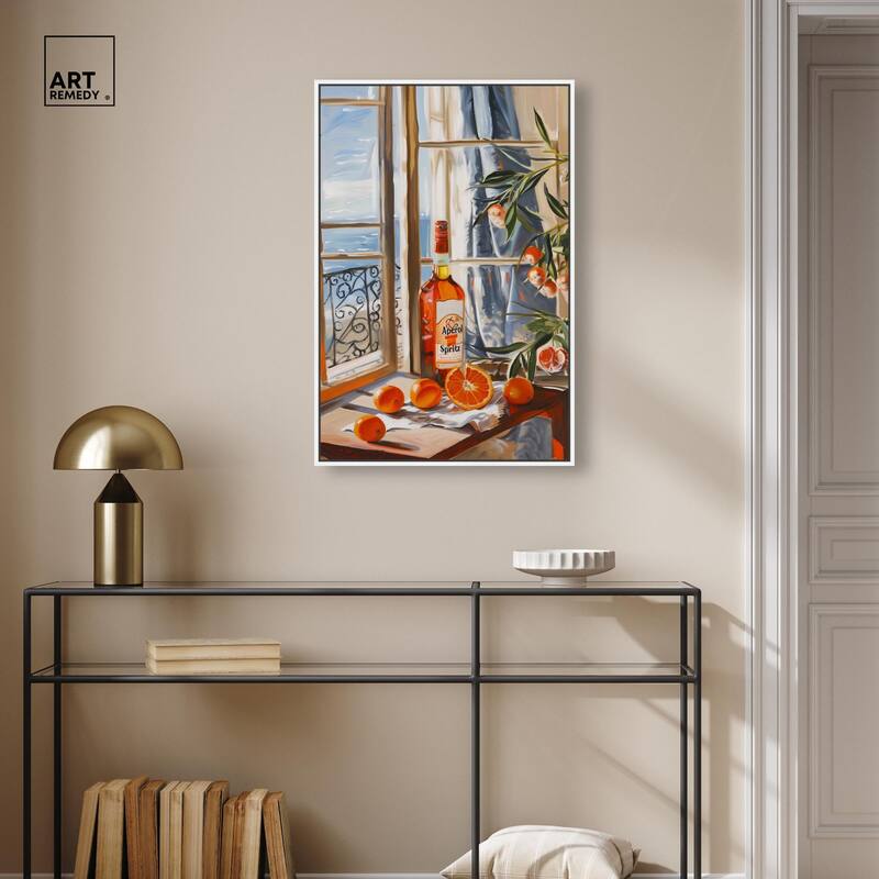 Orange Aperol by the Sea Canvas by Art Remedy