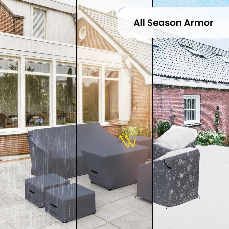 Cracraft Outdoor Conversation Patio Furniture Cover 7-Piece - 33 x 72 x 33