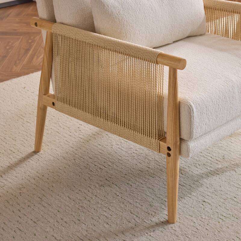 Chenille Accent Chair with Pillow