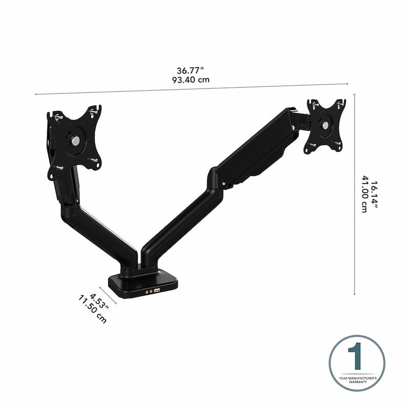 Adjustable Dual Monitor Arm with USB Port by Bush Business Furniture