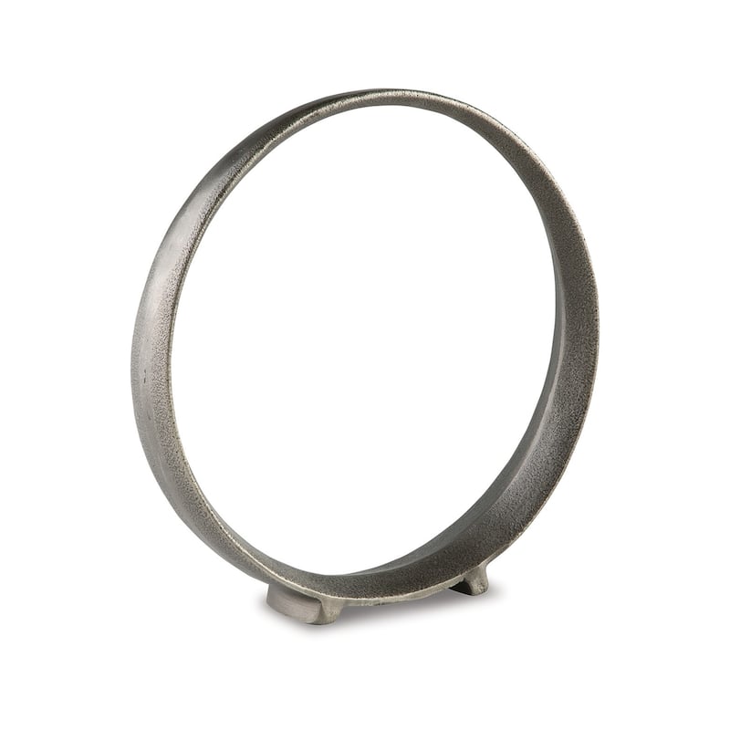 Dalie 15 Inch Sculpture, Set of 2, Antique Pewter Tone Cast Aluminium