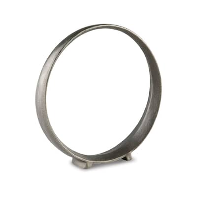 Dalie 15 Inch Sculpture, Set of 2, Antique Pewter Tone Cast Aluminium