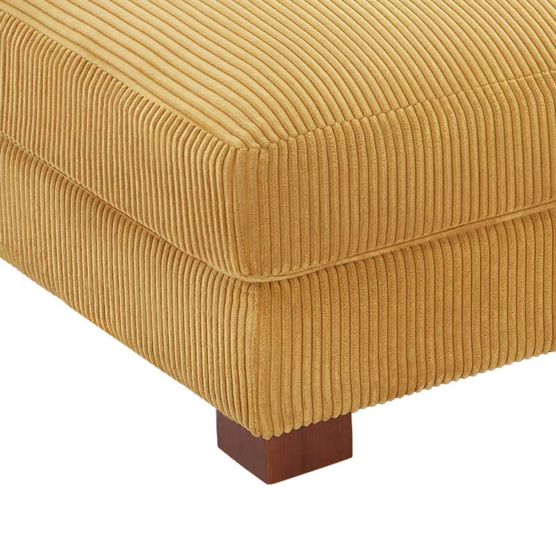 Rectangle Corduroy Ottoman for Living Room