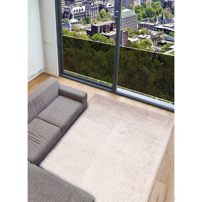ECARPETGALLERY Hand Loomed Elysian Grey Viscose Rug - 6'8 x 9'5