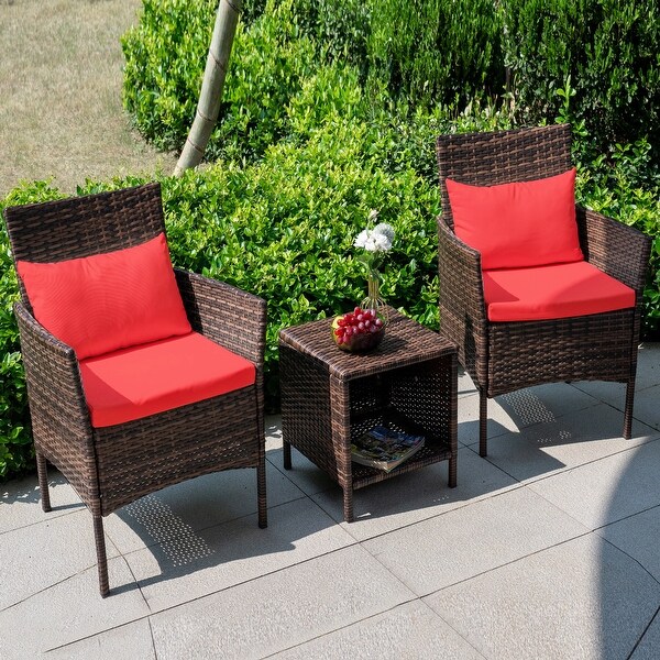 品揃え豊富で 3 Furniture Chat Outdoor Set Bistro Conversation Patio Piece 模型製作用品