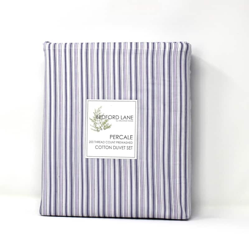 Shirt Stripe Percale Cotton Sheet Set