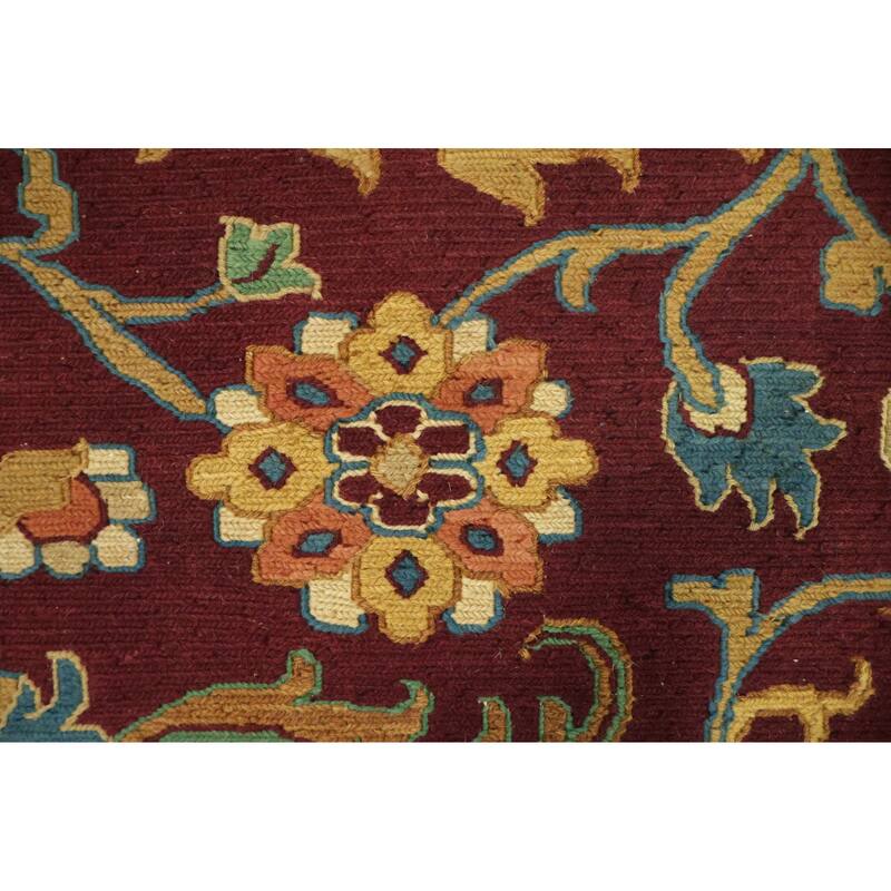 Hand Knotted Oriental 100% Wool Carpet Traditional All-Over Red Sumak Area Rug - 9' 7'' X 7' 11''
