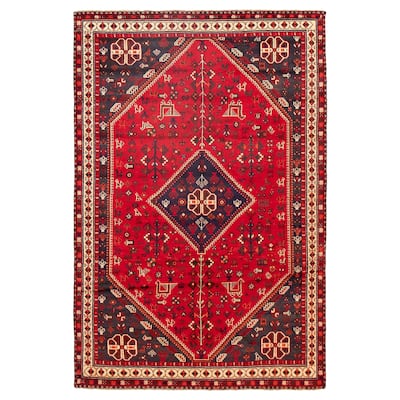 ECARPETGALLERY Hand-knotted Melis Red Wool Rug - 6'7 x 9'9