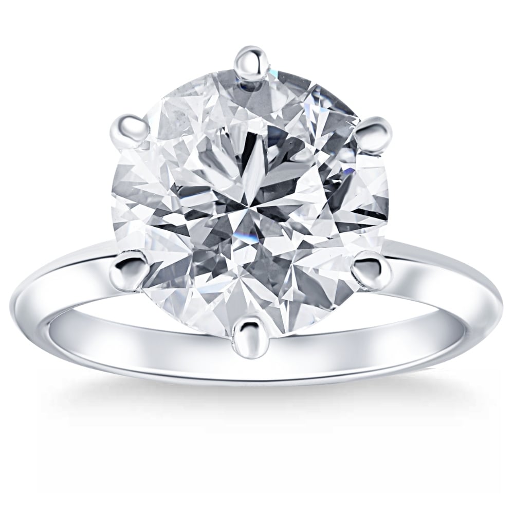 Bliss Diamond Certified 6Ct Solitaire Diamond Engagement Ring White Gold Lab Grown