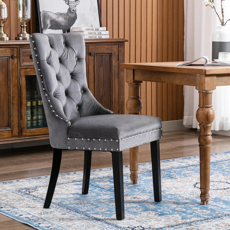 Velvet Dining Chairs Set of 2, Accent Diner Chairs Upholstered Fabric Living Room Chairs Side Chair Stylish Kitchen Chairs
