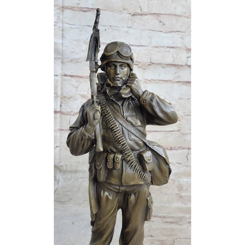 Bronze Statue Unknown Soldier Ww2 Staten Island Ny War Memorial Military Veteran