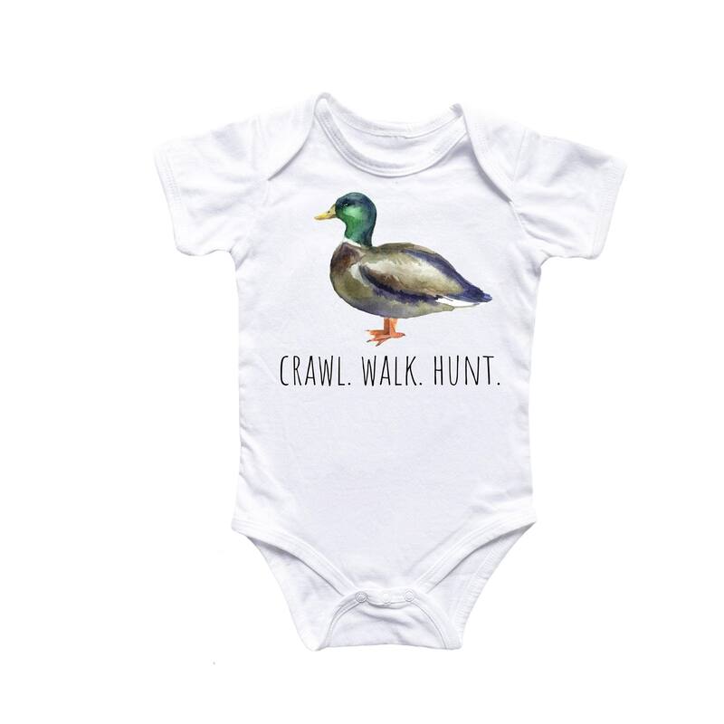 Duck Hunting - Baby Boy Girl Clothes Infant Bodysuit Funny Cute Newborn 2 - Natural - 0-3M