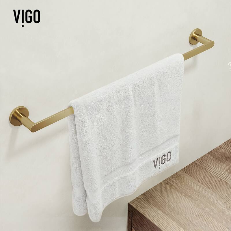 VIGO Arden 4-Piece Bathroom Hardware Accessory Set with 24 in. Towel Bar, Toilet Paper Holder, Hand Towel Holder, Hook