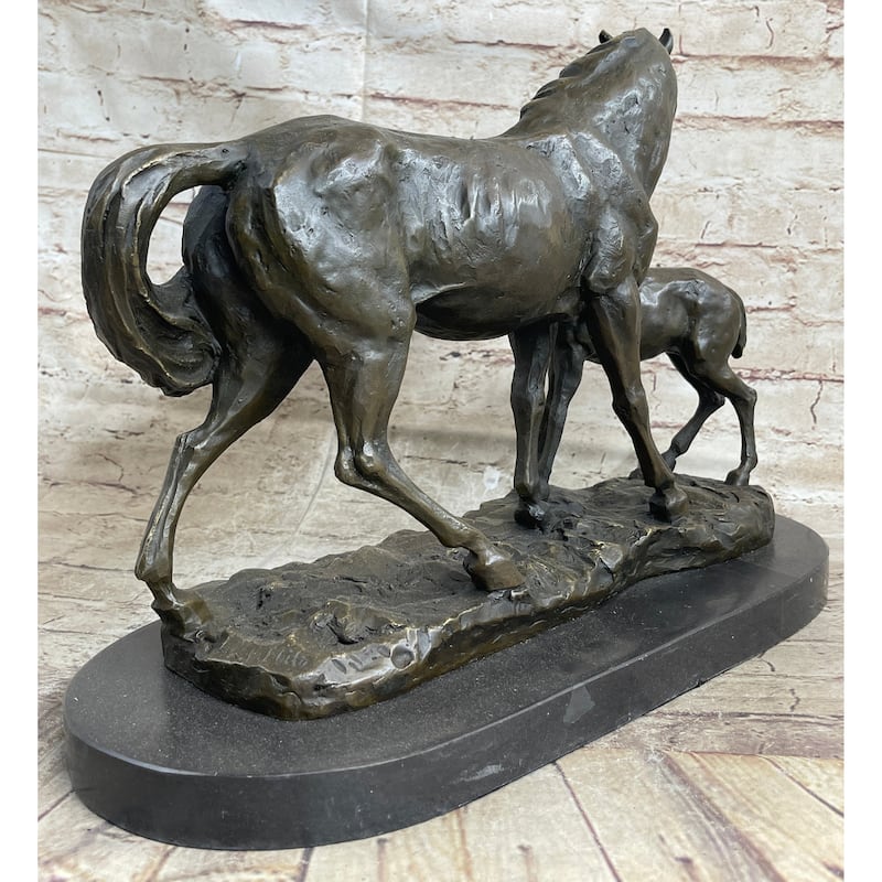 Horse Foal Bronze Statue Sculpture Equestrian Stables Barn Decor Original Milo