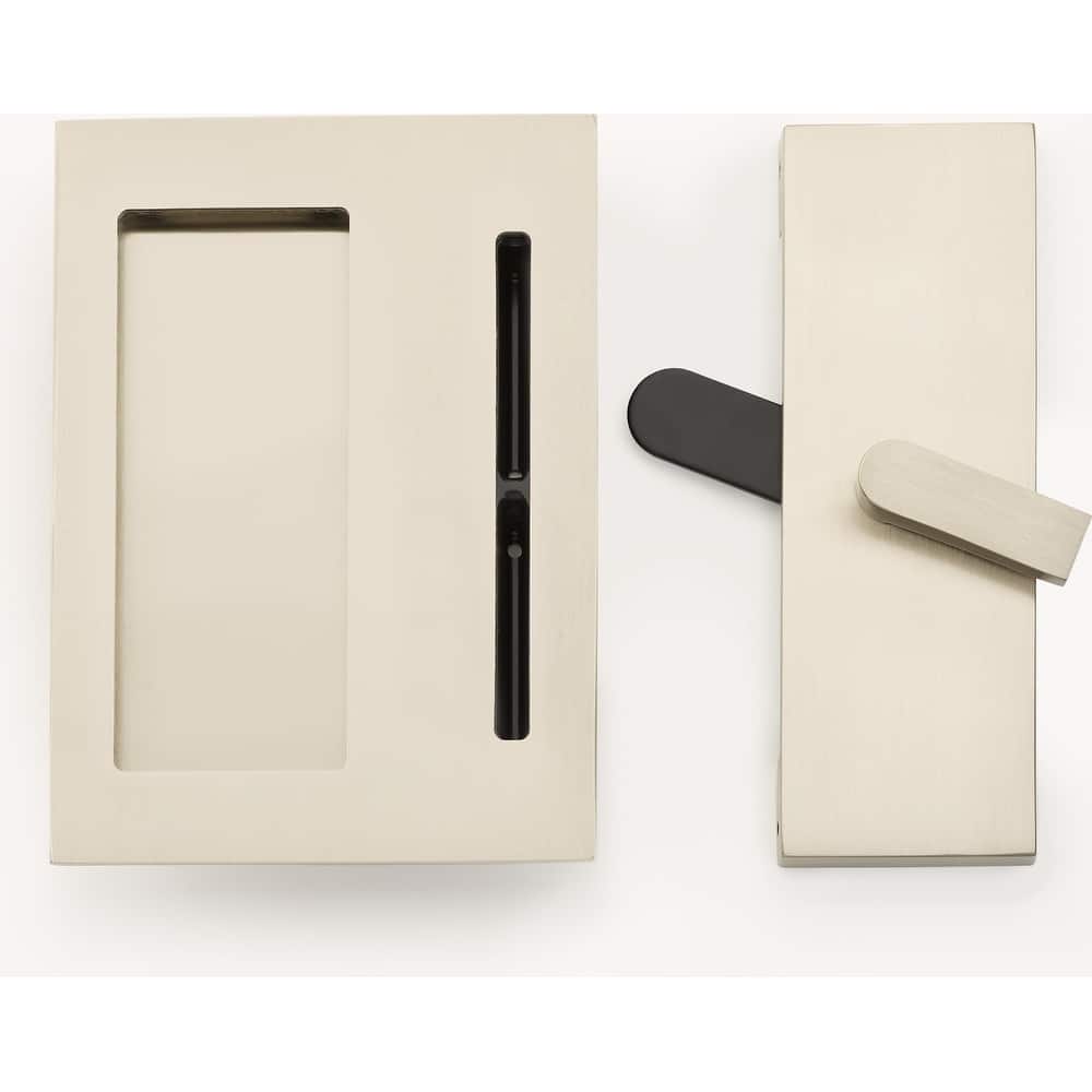 Emtek Modern Rectangular Surface Jamb Mounted Privacy Lock with Flush