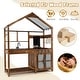 preview thumbnail 7 of 8, Natural Outdoor Solid Wood Mud Kitchen with Fabric Canopy Ideal Gift for Gifts - 39.5" x 16.5" x 49.5"(L x W x H)