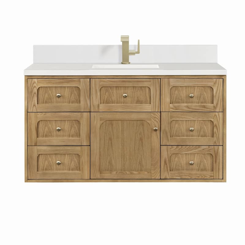 James Martin Vanities 545-V48-1WZ Laurent 48" Wall Mounted or Free - Light Natural Oak - Oak Finish