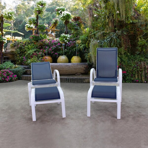 reclining sling chair with ottoman