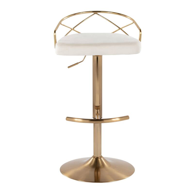 Silver Orchid Charlotte Glam Adjustable Bar Stool (Set of 2)