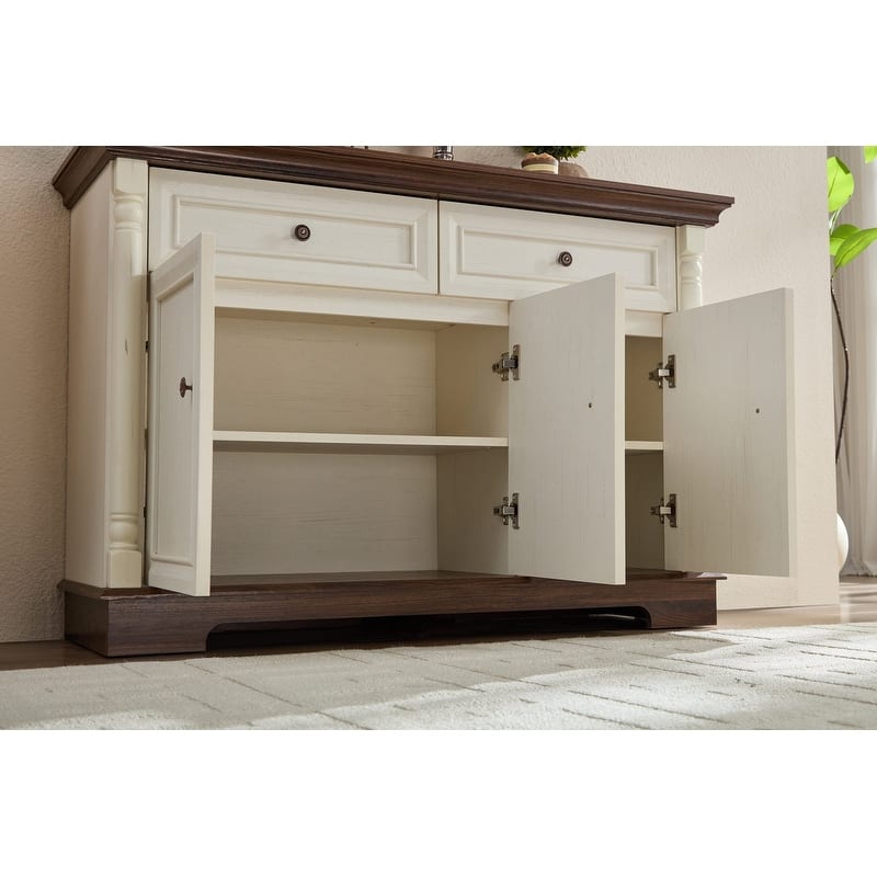 Farmhouse 47.24" Sideboard Buffet, Kitchen Storage Cabinet with 2 Drawers for Organized Home Living Solutions