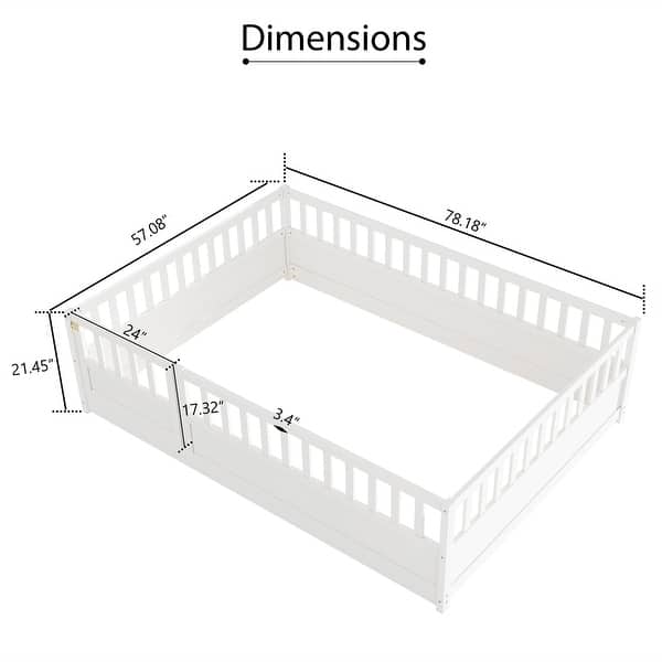Full Size Floor Bed with Super High Security Barrier