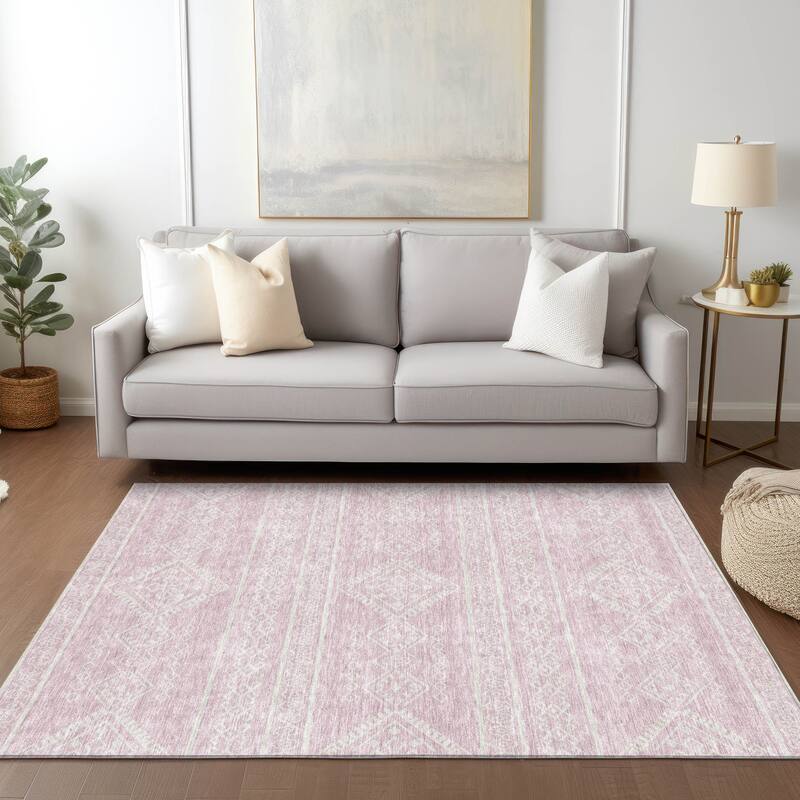 Machine Washable Indoor/ Outdoor Chantille Moroccan Boho Rug