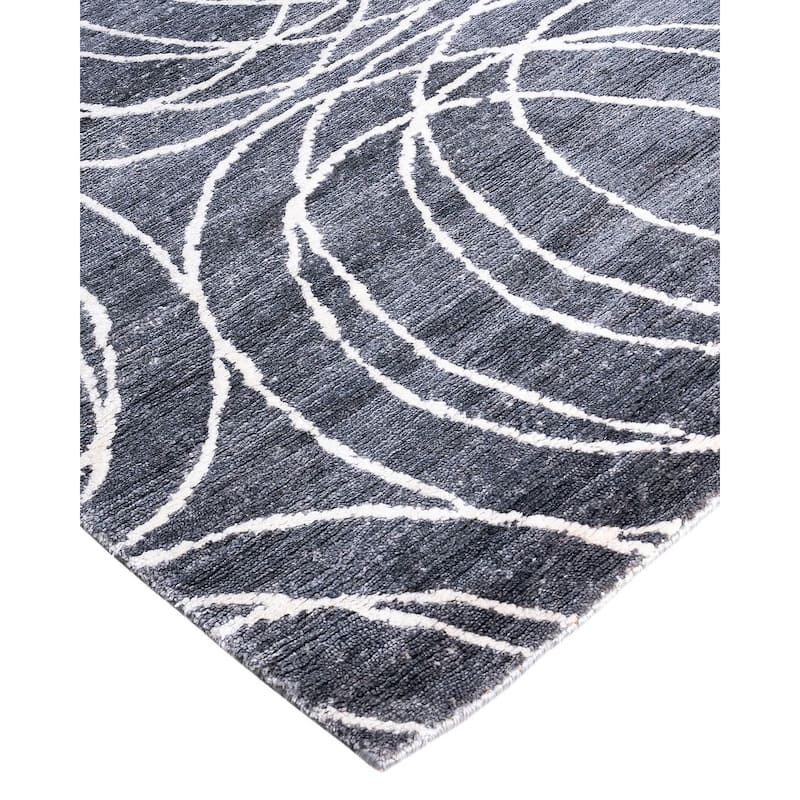 Modern One-of-a-Kind Hand-Knotted Area Rug - Gray, 8' 0" x 10' 0" - 8' 0" x 10' 0"