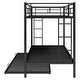 preview thumbnail 10 of 43, Stylish Twin over Twin Bunk Bed with Trundle and Two ladders, Black