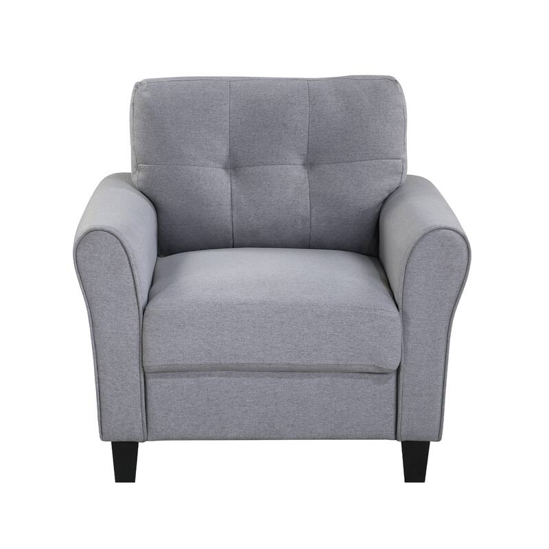 Modern Upholstered Sofa, 35" Linen Armchair Couch for Living Room