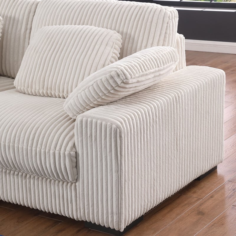 Nadine 155.5"W Corduroy Modular Corner Sectional Sofa with Left-Facing Chaise