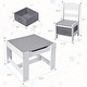 preview thumbnail 13 of 20, Costway Kids Table Chairs Set With Storage Boxes Blackboard Whiteboard