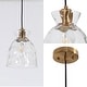 preview thumbnail 8 of 17, Elisie Mid-century Modern Pendant Light 1-Light Waterfall Glass Hammered Dome Kitchen Island Lighting Dining Room