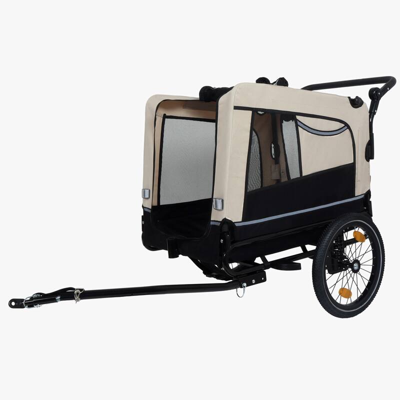 2-In-1 Bike Trailer & Push Cart For Pets-All-Terrain Wheels,Quick Release Wheel,Internal Leash,Holds Pets Up To 88 Lbs