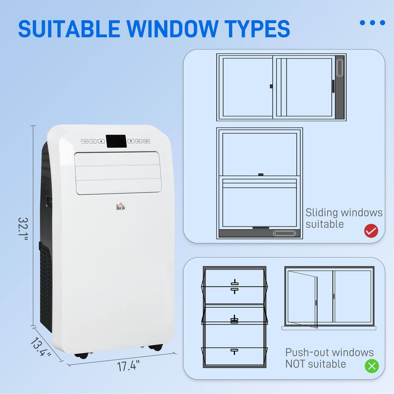 12000 BTU Portable Air Conditioner with Dehumidifier, 3-in-1 Room AC for Up to 550 Sq Ft, Remote, Timer