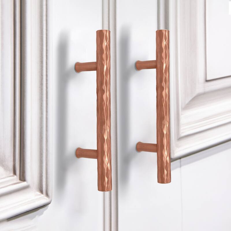 3 Inch Hole Center Copper Kitchen Cabinet Handles 100% Solid Brass Drawer Pulls (5-PACK)