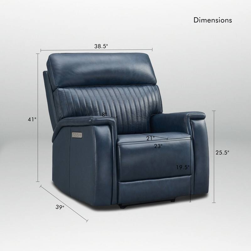 Leather Zero Gravity Power Recliner with Power Headrest and Power Lumbar,USB&USB-C Port