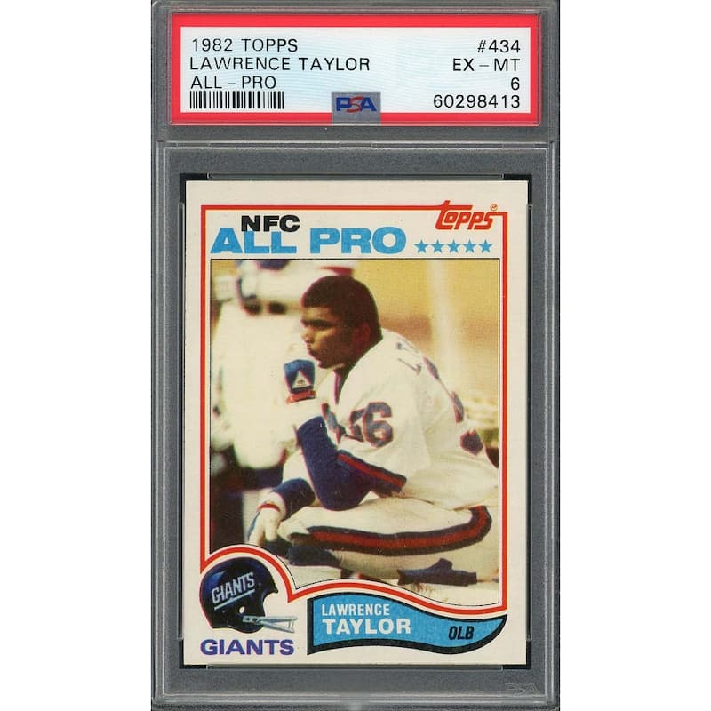 Lawrence Taylor 1982 Topps All-Pro Football Rookie Card RC #434 Graded PSA 6 - 8'6" x 11'6"
